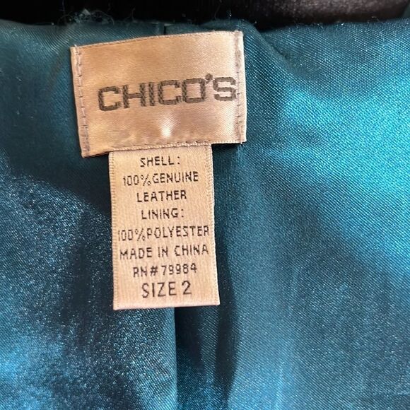 Chico’s | Suede Leather Teal Jewel Tone Swing Coat | Size Large (Chico’s 2) - Picture 4 of 12